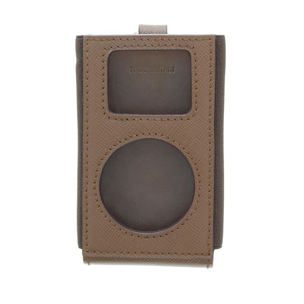 Prada Brown Leather Signature Ipod Case Accessory Bag Charm - Picture 4 of 5